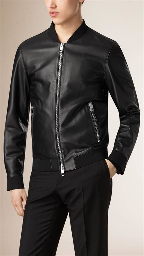 burberry lambskin leather jacket black label|Burberry Black Label Men's Double Leather Jacket Black .